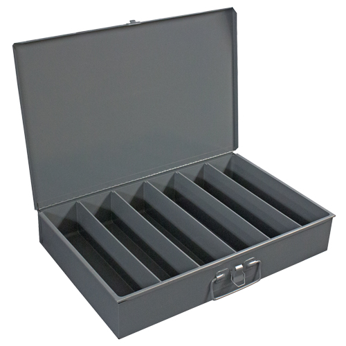 Compartment Steel Scoop Boxes , 18.34" W x 12.16" D x 3.16" H, 6 Vertical Compartments Helyx Safety & Industrial Supplies