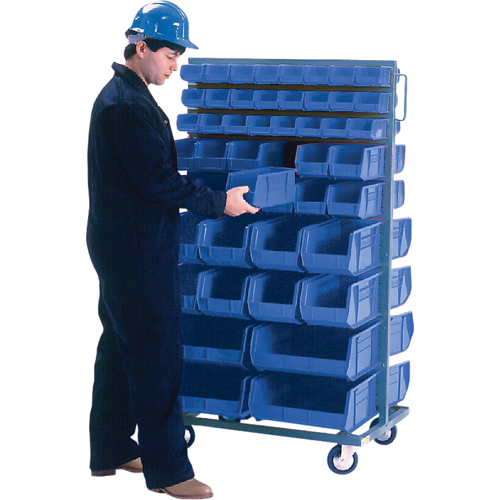 Double-Sided Mobile Bin Rack, Double-sided, 96 bins, 36" W x 24" D x 63" H Helyx Safety & Industrial Supplies