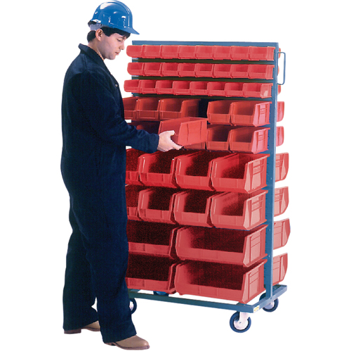 Double-Sided Mobile Bin Rack, Double-sided, 96 bins, 36" W x 24" D x 63" H Helyx Safety & Industrial Supplies