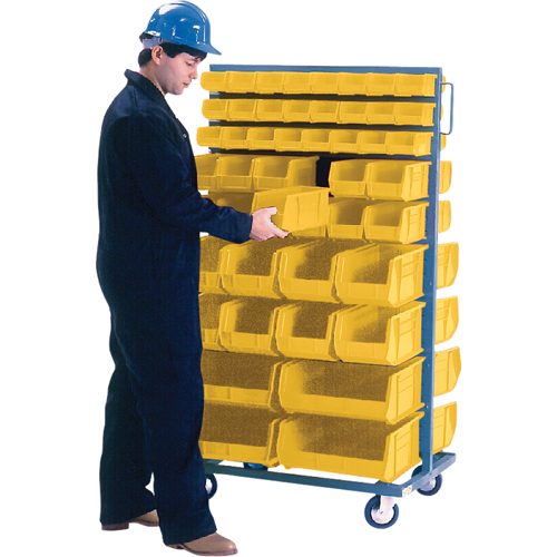 Double-Sided Mobile Bin Rack, Double-sided, 96 bins, 36" W x 24" D x 63" H Helyx Safety & Industrial Supplies