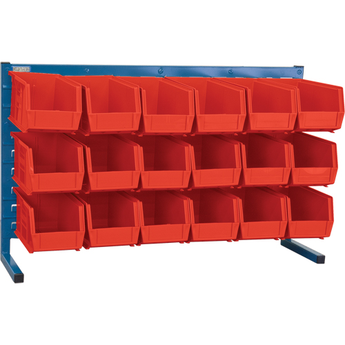 Louvered Rack with Bins, 18 Bins, 36" W x 8-1/4" D x 22" H Helyx Safety & Industrial Supplies