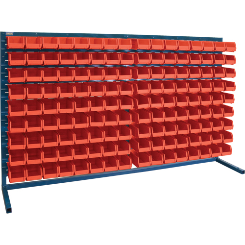 Louvered Rack with Bins, 144 Bins, 72" W x 15" D x 40" H Helyx Safety & Industrial Supplies