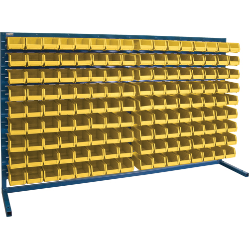 Louvered Rack with Bins, 144 Bins, 72" W x 15" D x 40" H Helyx Safety & Industrial Supplies