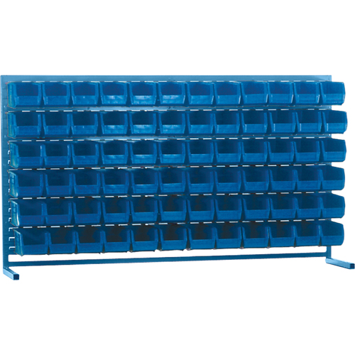 Louvered Rack with Bins, 72 Bins, 72" W x 15" D x 40" H Helyx Safety & Industrial Supplies