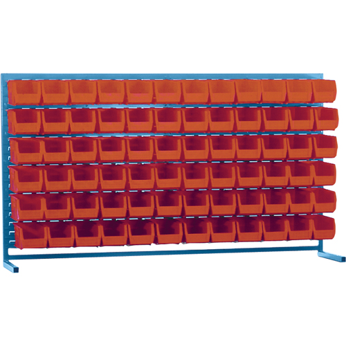 Louvered Rack with Bins, 72 Bins, 72" W x 15" D x 40" H Helyx Safety & Industrial Supplies