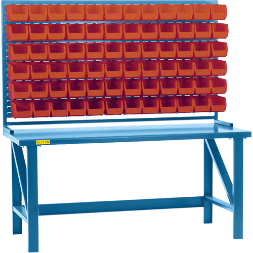 Louvered Rack with Bins, 36 Bins, 72" W x 15" D x 40" H Helyx Safety & Industrial Supplies