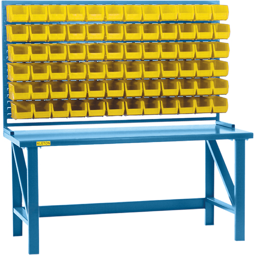 Louvered Rack with Bins, 36 Bins, 72" W x 15" D x 40" H Helyx Safety & Industrial Supplies
