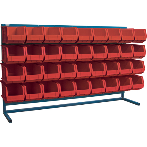 Louvered Rack with Bins, 36 Bins, 72" W x 15" D x 40" H Helyx Safety & Industrial Supplies