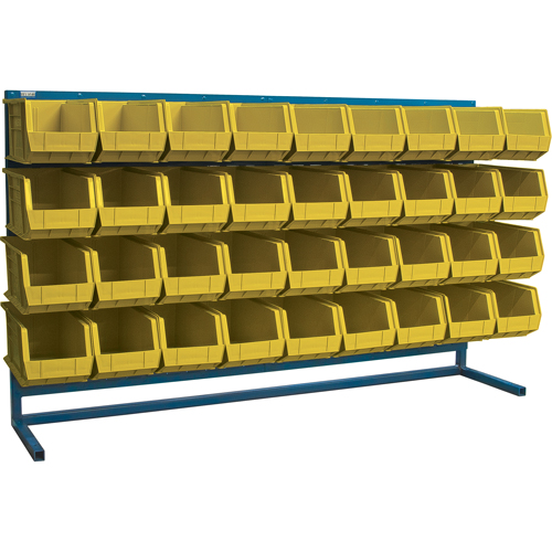 Louvered Rack with Bins, 36 Bins, 72" W x 15" D x 40" H Helyx Safety & Industrial Supplies