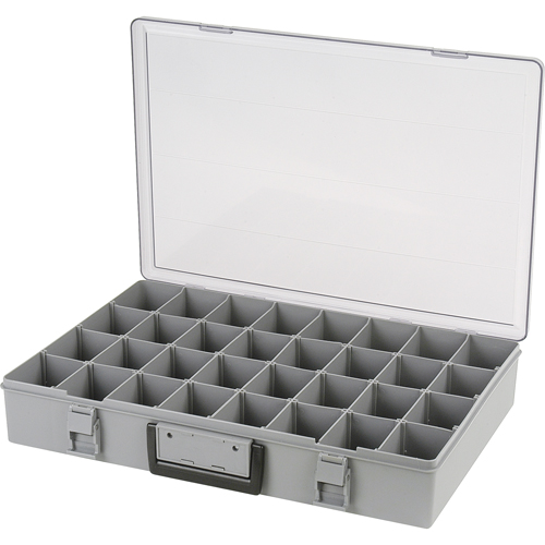 Boîte &agrave; compartiments, Plastique, 32 compartiments, 18-1/2" la x 13" p, 3" h, Gris Helyx Safety & Industrial Supplies