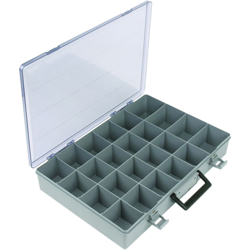 Boîte &agrave; compartiments, Plastique, 24 compartiments, 15-1/2" la x 11-3/4" p, 2-1/2" h, Gris Helyx Safety & Industrial Supplies