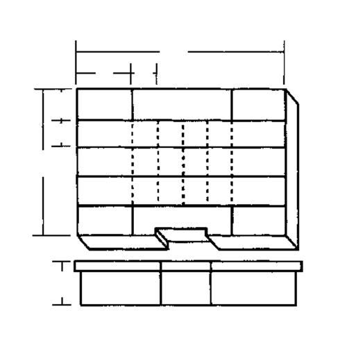 Boîte &agrave; compartiments, Plastique, 24 compartiments, 15-1/2" la x 11-3/4" p, 2-1/2" h, Gris Helyx Safety & Industrial Supplies