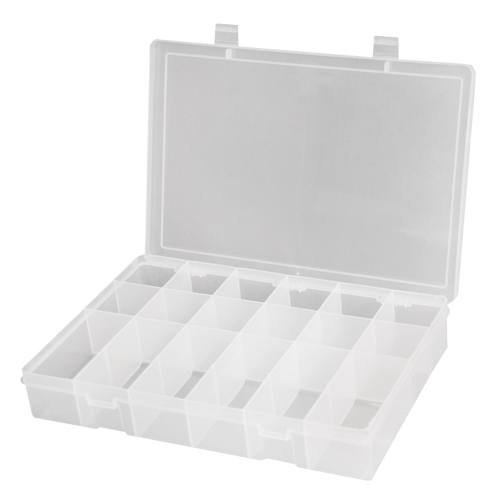Boîtes &agrave; compartiments compactes en polypropyl&egrave;ne, 11" la x 6-3/4" p x 1-3/4" h, 18 compartiments Helyx Safety & Industrial Supplies