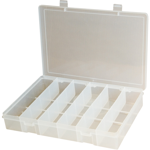 Boîtes &agrave; compartiments compactes en polypropyl&egrave;ne, 11" la x 6-3/4" p x 1-3/4" h, 6 compartiments Helyx Safety & Industrial Supplies