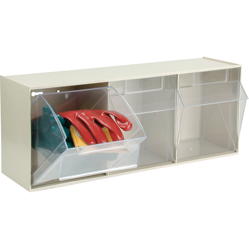 Tip-Out Bins Modular Storage System, 23-5/8" W x 7-3/4" D x 9 1/2" H, 3 Drawers Helyx Safety & Industrial Supplies