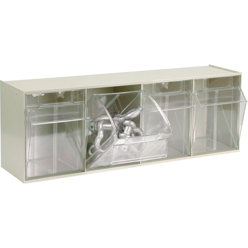 Tip-Out Bins Modular Storage System, 23-5/8" W x 6-5/8" D x 8-1/8" H, 4 Drawers Helyx Safety & Industrial Supplies