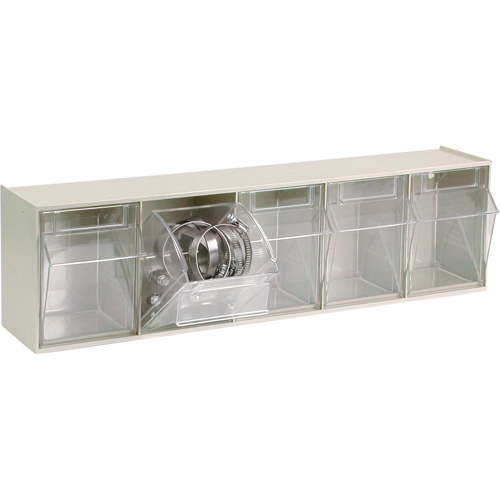 Tip-Out Bins Modular Storage System, 23-5/8" W x 5-1/4" D x 6-1/2" H, 5 Drawers Helyx Safety & Industrial Supplies