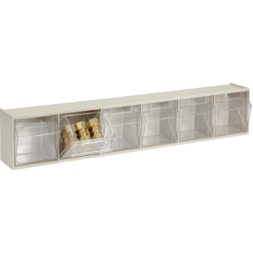 Tip-Out Bins Modular Storage System, 23-5/8" W x 3-5/8" D x 4-1/2" H, 6 Drawers Helyx Safety & Industrial Supplies