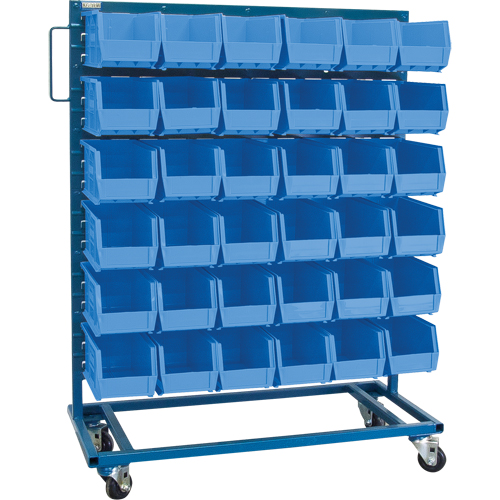 Single-Sided Mobile Bin Rack, Single-sided, 36 bins, 36" W x 16" D x 46-1/2" H Helyx Safety & Industrial Supplies