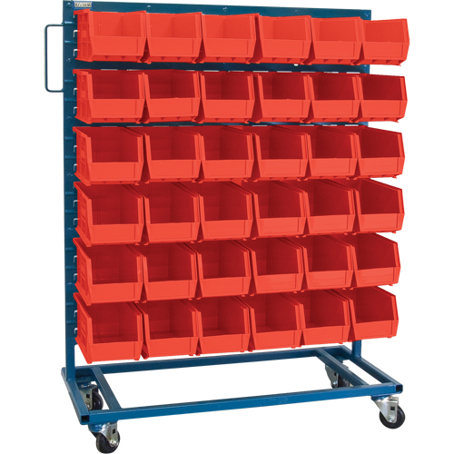 Single-Sided Mobile Bin Rack, Single-sided, 36 bins, 36" W x 16" D x 46-1/2" H Helyx Safety & Industrial Supplies