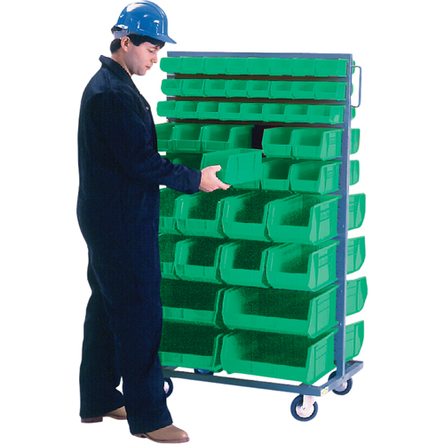 Double-Sided Mobile Bin Rack, Double-sided, 96 bins, 36" W x 24" D x 63" H Helyx Safety & Industrial Supplies