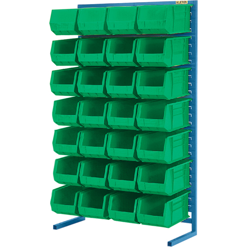 Support stationnaire pour bacs &agrave; un c&ocirc;t&eacute;, 36" la x 12" p x 61" h, 28 bacs Helyx Safety & Industrial Supplies