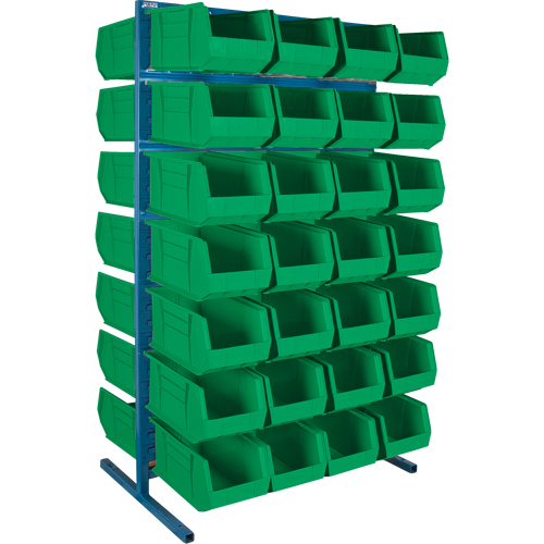 Double-Sided Stationary Bin Rack, 61" W x 56" D x 24" H, 56 Bins Helyx Safety & Industrial Supplies