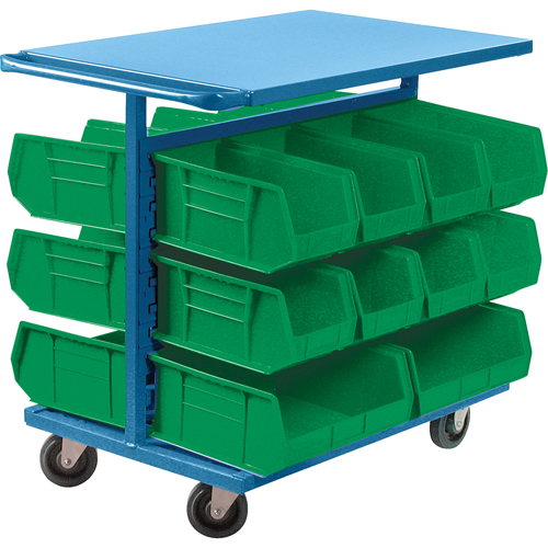 Bin Cart with Bins, Double-sided, 20 bins, 24" W x 38-1/2" D x 36-1/2" H Helyx Safety & Industrial Supplies