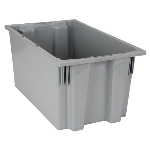 Stack & Nest Totes, 9" x 18" x 11", Grey Helyx Safety & Industrial Supplies