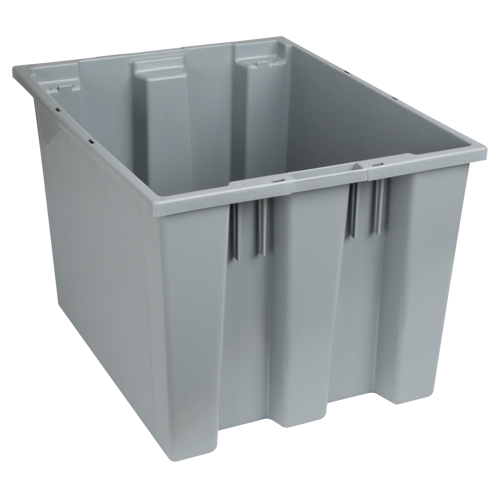 Stack & Nest Totes, 13" x 19.5" x 15.5", Grey Helyx Safety & Industrial Supplies