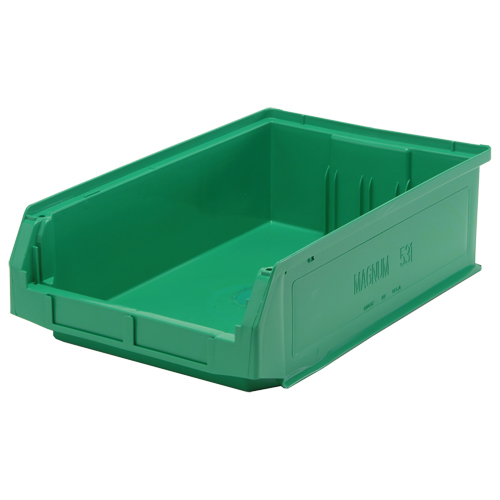 Giant Stacking Containers, 12.375" W x 19.75" D x 5.875" H, Green Helyx Safety & Industrial Supplies