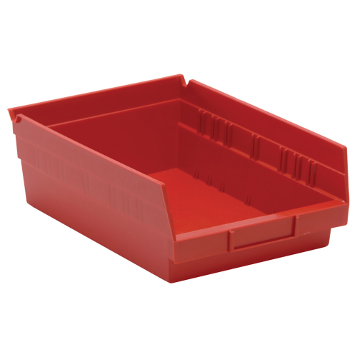 Shelf Bins, 8-3/8" W x 4" H x 11-5/8" D, Red, 30 lbs. Capacity Helyx Safety & Industrial Supplies