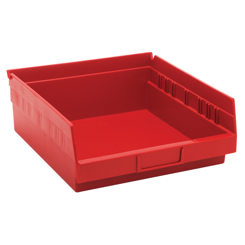 Shelf Bins, 11-1/8" W x 4" H x 11-5/8" D, Red, 30 lbs. Capacity Helyx Safety & Industrial Supplies