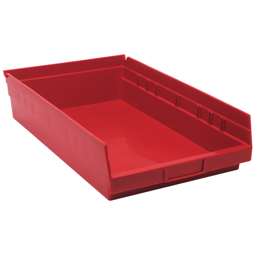 Bacs de rangement pour tablettes, 11-1/8" la x 4" H x 17-7/8" p, Rouge, Capacit&eacute; 40 lb Helyx Safety & Industrial Supplies