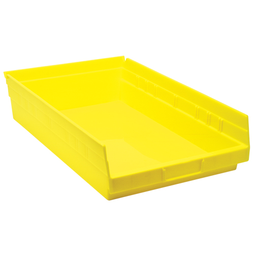 Bacs de rangement pour tablettes, 11-1/8" la x 4" H x 17-7/8" p, Jaune, Capacit&eacute; 40 lb Helyx Safety & Industrial Supplies
