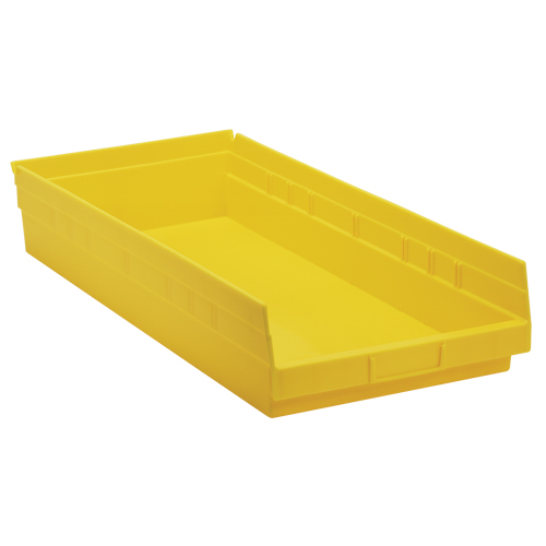 Shelf Bins, 11-1/8" W x 4" H x 23-5/8" D, Yellow, 50 lbs. Capacity Helyx Safety & Industrial Supplies