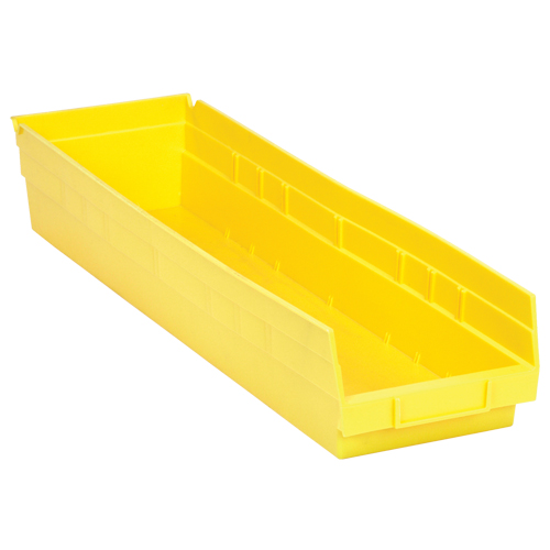 Bacs de rangement pour tablettes, 6-5/8" la x 4" H x 23-5/8" p, Jaune, Capacit&eacute; 50 lb Helyx Safety & Industrial Supplies