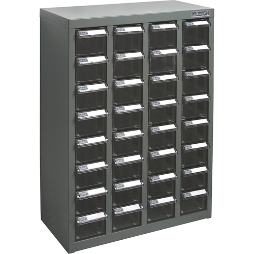 Casiers pour pi&egrave;ces KPC-500, Acier galvanis&eacute;, 32 tiroirs, 18-1/10" x 8-7/10" x 25-3/5", Gris Helyx Safety & Industrial Supplies