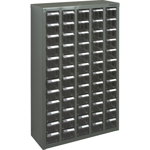 KPC-500 Parts Cabinet, Galvanized Steel, 60 Drawers, 22-3/5" x 8-7/10" x 36-9/10", Grey Helyx Safety & Industrial Supplies