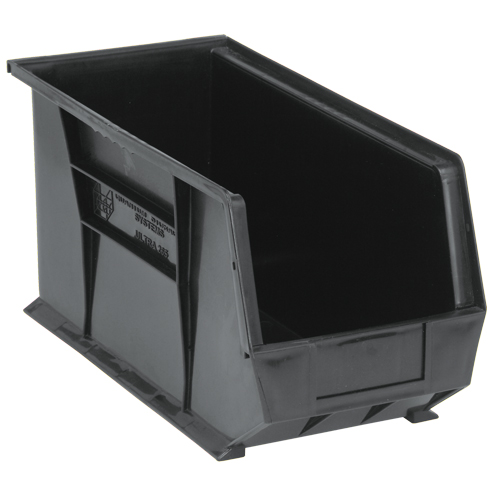 Bacs ultra empilable & suspendable, 8-1/4" la, 9" h x 18" p, Noir Helyx Safety & Industrial Supplies