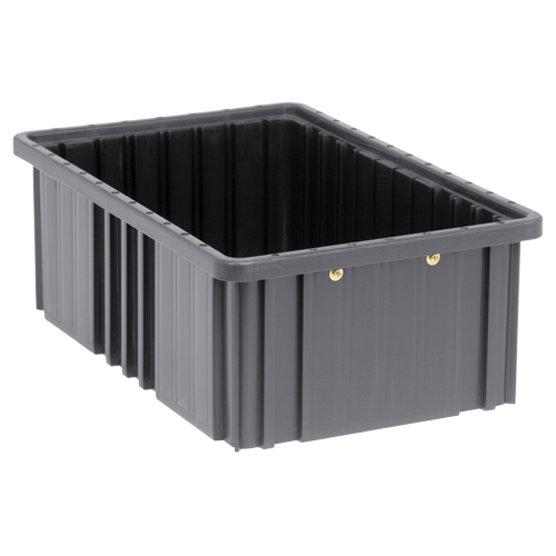 Conductive Dividable Grid Containers, Polypropylene, 10-7/8" W x 16-1/2" D x 6" H, Black Helyx Safety & Industrial Supplies