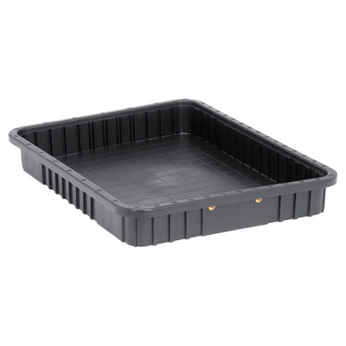 Conductive Dividable Grid Containers, Polypropylene, 17-1/2" W x 22-1/2" D x 3" H, Black Helyx Safety & Industrial Supplies