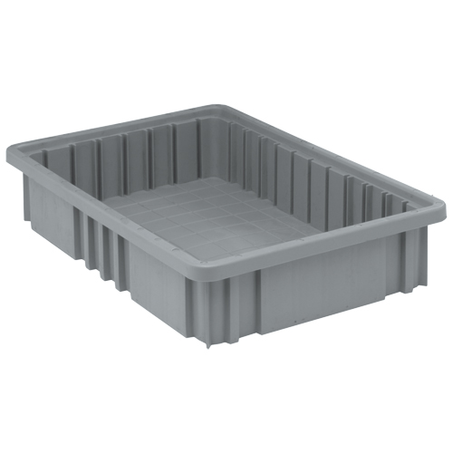 Contenants Divider Box, Plastique, 16,5" la x 10,9" p x 3,5" h, Gris Helyx Safety & Industrial Supplies