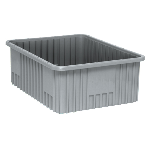 Divider Box&reg; Containers, Plastic, 22.5" W x 17.5" D x 8" H, Grey Helyx Safety & Industrial Supplies
