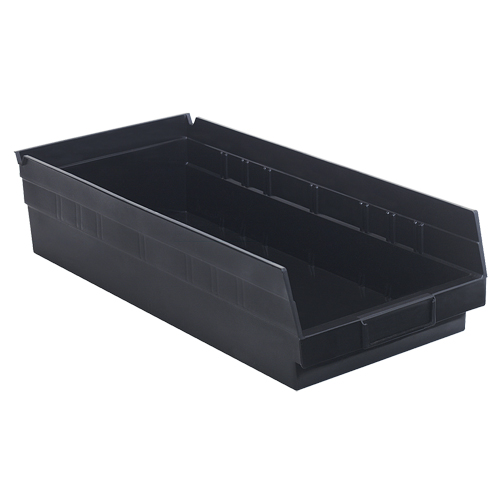 Economy Shelf Bin, 8-3/8" W x 4" H x 17-7/8" D, Black Helyx Safety & Industrial Supplies