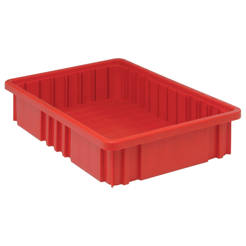 Contenants Divider Box, Plastique, 16,5" la x 10,9" p x 3,5" h, Rouge Helyx Safety & Industrial Supplies