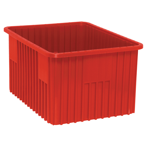 Contenants Divider Box, Plastique, 22,5" la x 17,5" p x 12" h, Rouge Helyx Safety & Industrial Supplies