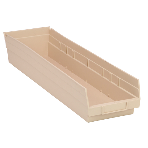 Economy Shelf Bin, 6-5/8" W x 4" H x 23-5/8" D, Ivory Helyx Safety & Industrial Supplies