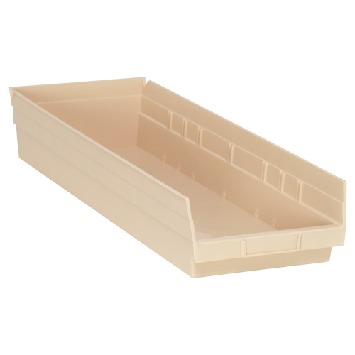 Bac pour &eacute;tag&egrave;re &eacute;conomique, 8-3/8" la x 4" H x 23-5/8" p, Ivoire, Capacit&eacute; 60 lb Helyx Safety & Industrial Supplies