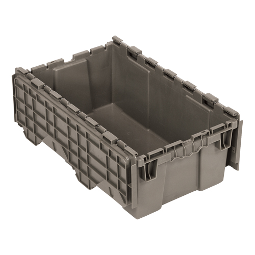 Attached-Top Distribution Container, 11-9/16" x 19-5/8' x 7-1/2", Grey Helyx Safety & Industrial Supplies